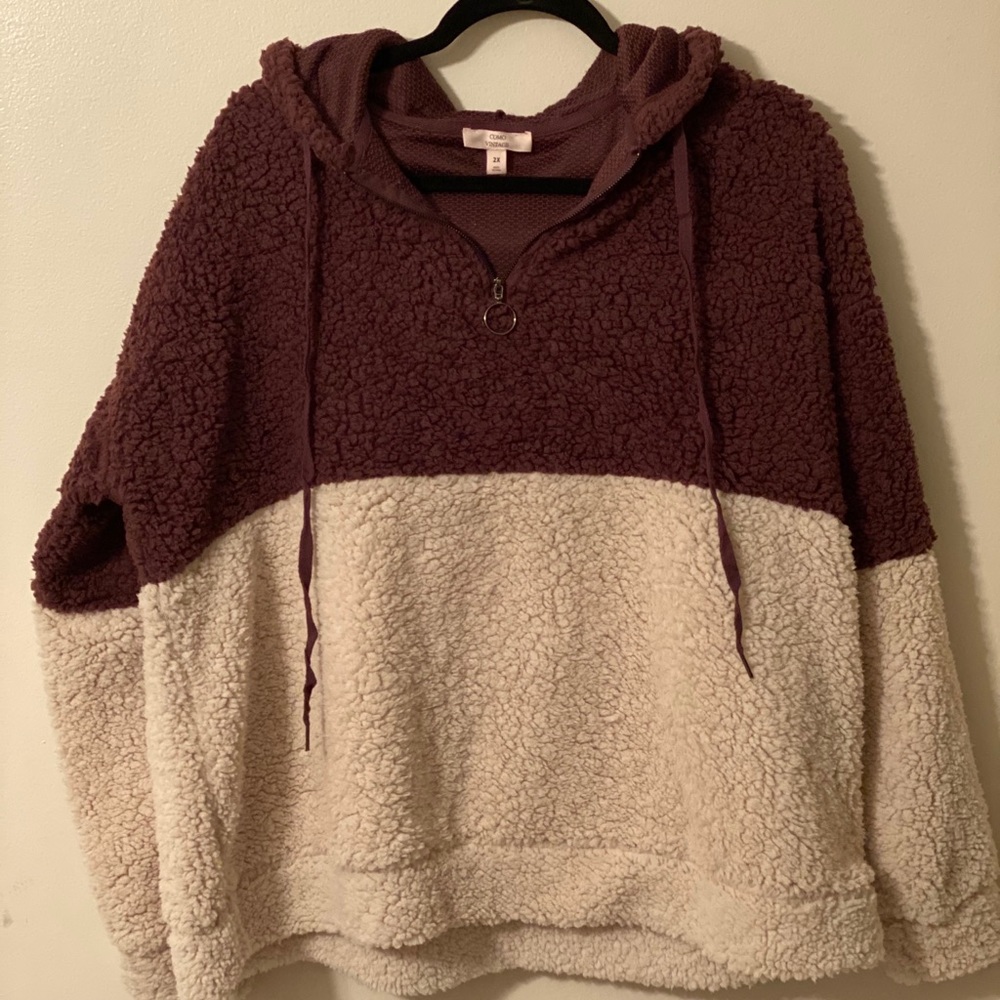 Sherpa hoodie plus size